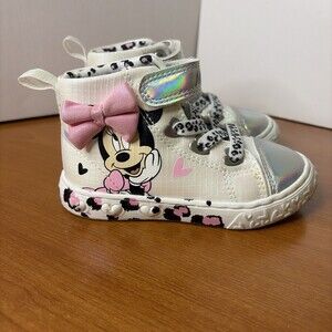 Disney Toddler Girls Minnie Mouse High Top Sneakers Size 7C